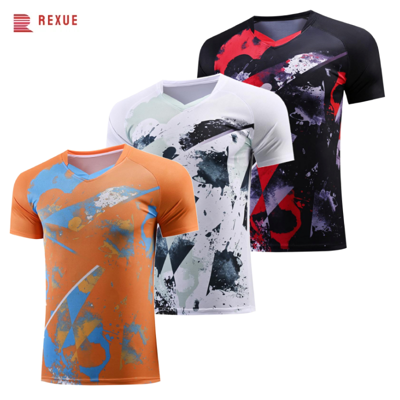 Badminton Jersey - Kaos Tenis Meja V-Neck Pria Wanita